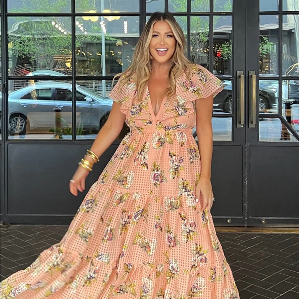 Buddy Love CeCe Flutter Sleeve Maxi Dress Irish Rose Small Medium available NWT